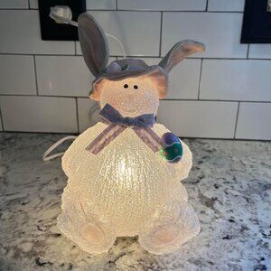 Easter bunny sparkling spun acrylic mini lamp